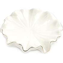 Ceramic Shell Soap Dish - Self-Draining Sea Shell Soap Tray For Bathroom & Kitchen