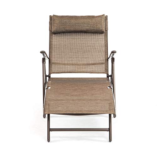 SunTime GF05014USA Metal Sunlounger Outdoor Lounge Chair, Bronze