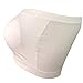 Women's Plus Size Padded Bandeau Strapless Bras Stretch Seamless Tube Top Bra by HOVEOX (Large, 2PACK/Lot (Black + white))