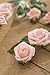 Ling's moment 24pcs Artificial Blush Rose Buds & Petite Roses w/Stem for DIY Wedding Bouquets Boutonnieres Corsages Table Centerpieces Decorations