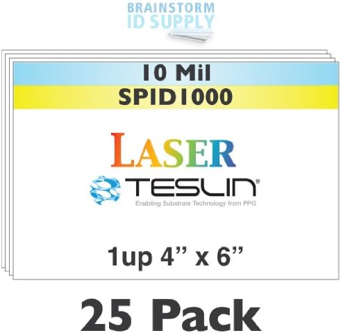 Laser Teslin® Paper - 4" x 6" - 1-Up Perforated - 25 Sheet Pack