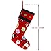 Valery Madelyn 21 Inch Joyful Santa, Snowman, Deer and Lollipops Multicolor Velvet Christmas Stocking for Kids, with Pom Pom Fringe Cuff,Themed with Tree Skirt(Not Included)