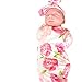 Quest Sweet Baby Wrap Swaddle Blankets,Baby Swaddle Blankets,Baby Receiving Blankets and Headband Set for Boys and Girls