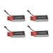 YouCute Upgrade 4PCS 3.7V 1000mAh Battery for X708W UDI U45 Raven U45W Blue Jay U42 U42W U42WH CW4 Blue Jay Raven RC Quadcopter Drone Spare Parts (4 Batteries)