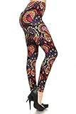 Leggings Depot REG/PLUS/3X5X Popular Best Holiday Christmas Printed Women Fashion Leggings (Plus Size (Size 12-24), Jubilant Paisley)