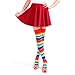 Women’s Extra Long Striped Socks Over Knee High Opaque Stockings (Rainbow)