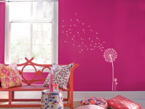 Dandelion and Seeds Blowing in the Wind Wall Decal #1156 (48" High X 16.5" Wide)