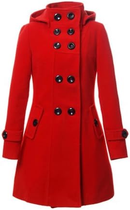 CHAREX Women Wool Blends Coat Slim Trench Winter Coat Long Jacket Outwear