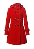 CHAREX Women Wool Blends Coat Slim Trench Winter Coat Long Jacket Outwear