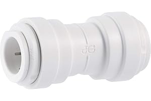 John Guest Speedfit 3/8 Inch OD Union Straight Connector, Push to Connect Plastic Plumbing Fitting, PP0412WP