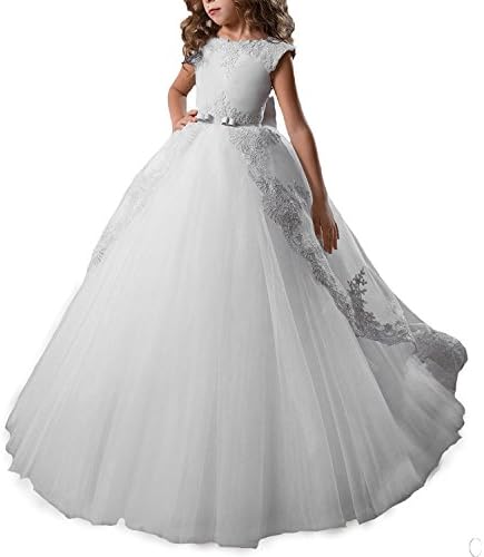 Lisa Lace A-line Flower Girl Long Gown Holy First Communion Dress LS143