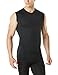 TM-MUV06-BLK_Medium Tesla Men's V Neck Sleeveless Cool Dry Compression Muscle Tank Baselayer MUV06