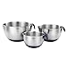 VonShef Premium 3 Piece Stainless Steel Mixing Bowl Set with Pouring Spouts, Handles and Non Slip Silicone Base