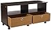 Furinno Entertainment Center w/2 Bin Drawers, Espresso/Brown