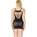 Tolreaduy Sexy Lingerie Mesh Hollow Hole Babydoll Lingerie Dress Erotic Women Fishnet Underwear (Free Size, Black)