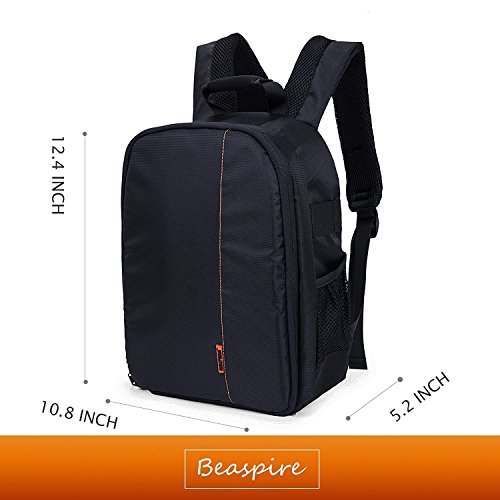 Camera Shockproof Backpack DSLR Hiking Camera Bag Waterproof for Canon, Nikon, Sony, Olympus, Samsung, Panasonic, Pentax Cameras and Other Accessories (Orange) - Thumbnail 6