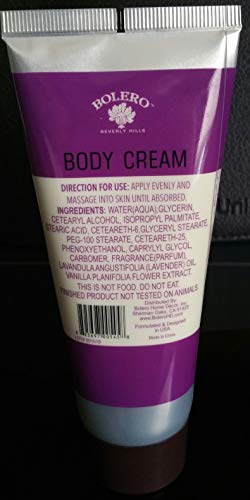 Bolero Lavender Oil and Vanilla Body Cream