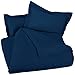 Amazon Basics Lightweight Microfiber 3-Piece Duvet Cover Set with Snap Buttons, King, Navy Blue, Solid
