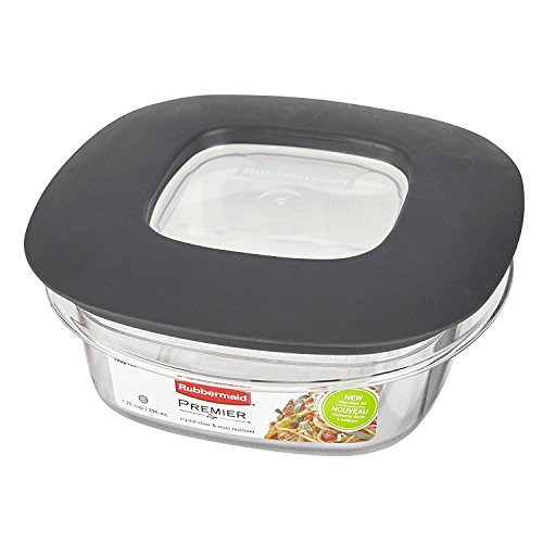 Rubbermaid Premier Food Storage Container, 1.25 Cup, Grey (6 Pack