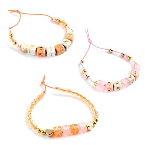 DJECO Alphabet Beads - Gold Letters for Bracelets - Fun & Creative Activity for Family & Friends - Educational Art Crafts for Children 5+ Years