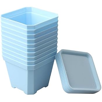 Amazon.com: BangQiao 3.90 Inch Square Plastic Plant Pots ...