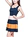 Allegra K Women Color Block Sleeveless Square Neck Mini Tank Dress S Dark Blue