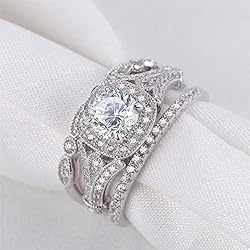 iLH Clearance Rings,Fashion Three Layers Diamonds