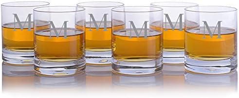 Personalized Crystalize Crystal Whiskey Rocks Glass with Titanium 6pc Set Engraved & Monogrammed - Perfect for Christmas and the Holidays