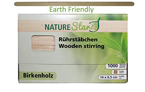 Albino Monkey Wooden Stir Sticks - Disposable Birch Wood Stirrers for Hot and Iced Tea, Chocolate, Cocktail - Coffee Station Organizer, Office, Cafe, Restaurant Supplies - Eco Friendly 1000 Count 5,5