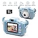 Kids Digital Camera, Girls Birthday Toy Gifts for 4-13-Year-Old Children, Dual Lens 20.0MP Toddler Cameras, Child Camcorder Video Recorder 1080P IPS 2.0 Inch with 32G TF Card, Cow Soft Silicone Case