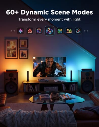Govee Smart LED Light Bars, RGBICWW TV Backlight for Ambiance, Gaming, PC | Play Light Bar with 64 Scene Modes, Music Sync, 3 Installation, Compatible with Alexa, Matter, Google Assistant, Black