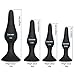 Anals Plug - Saiksi 4 Pcs Naughty Butt Plug Kit - 100% Medical Grade Silicone (Black)