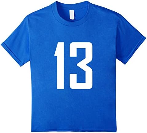 Kids Number 13 Two Side Print Shirt for Sport Teams 12 Royal Blue