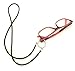 Reading Glasses Holder | Eyeglass Necklace | Sunglasses Necklace | Metal Loop Necklace | Gifts for Women | Black Stretch Silk - Silver Alloy
