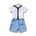 Toddler Boys Clothing Set Gentleman Outfit Bowtie Polo Shirt Bid Shorts Overalls (2t, White)