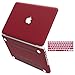 IBENZER Compatible with MacBook Pro 13 Inch case A1278 Release 2012-2008, Plastic Hard Shell Case with Keyboard Cover for Apple Old Version Mac Pro 13 with CD-ROM, Wine Red, P13WR+1