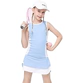 LIONJIE Girls Tennis Golf Dress Outfit Sleeveless Tank Top and Skorts Sets Sport Skirt with Shorts Pockets 3-12Y