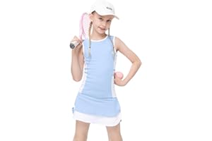 LIONJIE Girls Tennis Golf Dress Outfit Sleeveless Tank Top and Skorts Sets Sport Skirt with Shorts Pockets 3-12Y