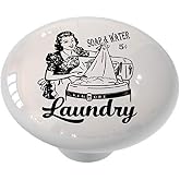 Gotham Decor Mid Century Retro Soap and Water Laundry Room Drawer/Cabinet Knob