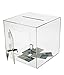 Source One Premium Acrylic Cube Donation Box with Deluxe Rear Open Door and Cam Lock Suggestion Box