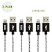 iKits (3-Pack) Apple Mfi Certified USB Charging Cable, Nylon Braided Data Sync Short 8 Pin Cable Compatible iPhone X,8,8P,7,7P, 6S, 6, 5/5S, Metal Plug & Mixed Color Cotton Jacket, 0.5ft Short Cable