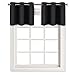 NICETOWN Small Window Valances Curtains - Thermal Insulated Home Decor Blackout Grommet Tier Curtains Drapes for Halloween Decor (29W by 18L + 1.2 Inches Header, Black, 2 Pieces)