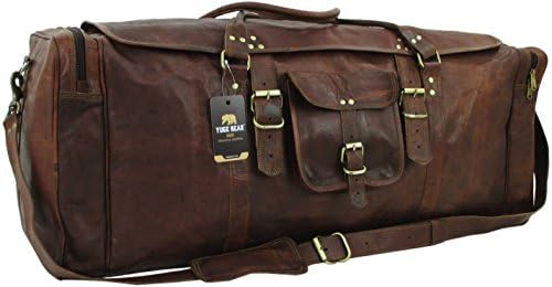 32" FS3 XXL Oversized Vintage Genuine Leather Flap Duffel Travel Bag