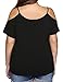 Allegrace Women Plus Size Off Shoulder Spaghetti Strap T Shirt Casual Tee Top Black 3X