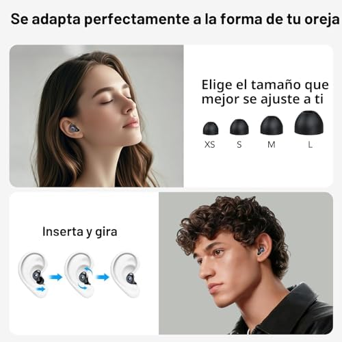 Tapones Oidos Ruido Dormir, 45dB Cancelación de Ruido, 4 Tamaños (XS/S/M/L)