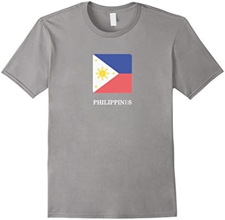 Men's Philippines National Flag T-shirt White Letter Filipino Flag 3XL Slate