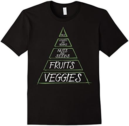 Mens Vegan Food Pyramid Diet Funny Graphic T-Shirt Small Black