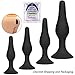 Real Vibes Anal Sex Toys Silicone Butt Plug Set, Anal Butt Trainer, Dilator Dildo Kit for Women and Men, 4 Buttplugs for Advanced & Beginner