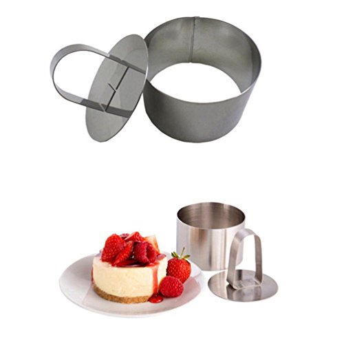 Click Here to See More Images Catnew DIY Baking Tool Heart Stainless Steel Mousse Cake Ring Mold Layer Slicer Baking Bread Cutter (Round)