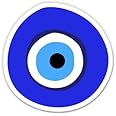 Greek Evil Eye Talisman Amulet Greece Mati - 3" Vinyl Sticker - for Car Laptop Water Bottle Phone - Waterproof Decal